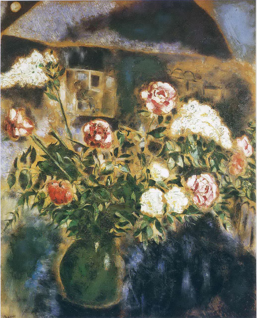 Pivoines et lilas contemporain Marc Chagall Peintures à l'huile